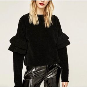 Zara Chenille Ruffle Sweater